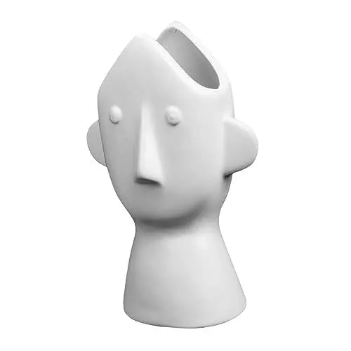 Produktbild: MUSISALY Keramik-blumenvase Mit Menschlichem Gesicht Abstrakte Vase Für Tischdeko Haushaltsdekorative Blumenarrangement-vase