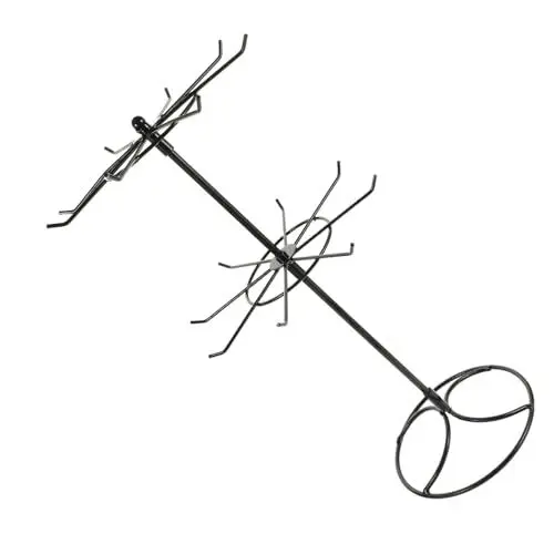 Produktbild: MUSISALY Starker Stabiler Schmuckständer 360° Drehbar Für Halsketten Und Armbänder Organizer Präsentationsständer Für Geschäfte Schwarz 42 Cm