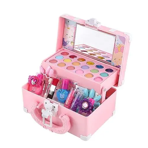 Produktbild: MUSISALY Kinderkosmetik echtes Make-up-Set für Kinder kosmetisches Spielzeug für Kinder Kidcraft-Spielset kinderschminken Set Kinder schminkset Kinder Make-up Spielzeug-Requisite Abs Rosa