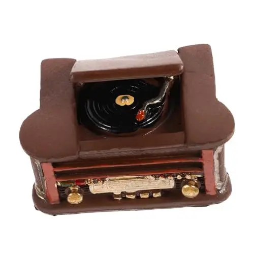 Produktbild: MUSISALY Miniatur-haushaltsgerät Puppenhaus-möbelmodell Mini-Plattenspieler-Ornament Puppenhaus-zubehör Mini Dekoration Kleine-Szene-verzierung