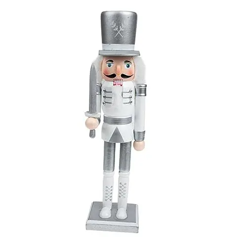 Produktbild: MUSISALY Nussknacker Weihnachtstischverzierung Dekorationen Tür Weihnachten für Kinder weihnachtsdeko Gartendekoration Gartenverzierung hölzern Silver