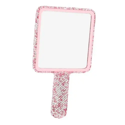 Produktbild: MUSISALY Handtaschenspiegel Kompakter Schminkspiegel Mit Strass-intarsien Ergonomischer Griff Für Damen