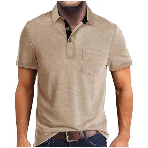 Produktbild: Muskelshirts Herren 4XL Arbeitsshirts Herren Hemd Herren Stüssy Hemd Kurzarm Londsdale Männer Tshirt Zebra Kleid Damen Longsleeve Herren Freizeithemden für Herren Hemd Herren Beige XL