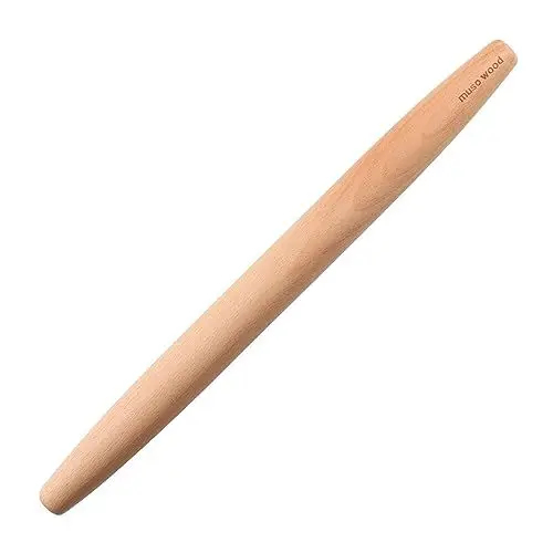 Produktbild: Muso Wood Nudelholz holz Französisches Teigroller zum Backen - Nudelholz Rolling Pin für Fondant, Pizza, Kuchen, Nudelteig (40 cm - Buchenholz)