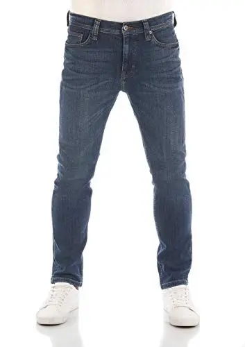 Produktbild: MUSTANG Jeans Herren Stretch Slim Fit Vegas Jeanshose Hose Denim, Größe:33W / 32L, Farbvariante:Denim Blue (5000-883)