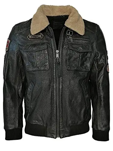 Produktbild: Mustang Herren Lederblouson Karlstad Black XXL