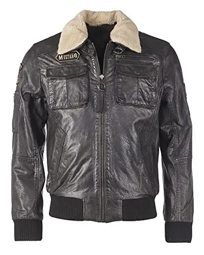 Produktbild: Mustang Herren Lederblouson Karlstad Dark Brown 7XL
