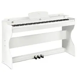 Produktbild: MUSTAR Digital Piano 88 Tasten, E Piano weiß, Elektrisches Klavier mit Klavierständer, 3 Pedale Adapter, 2 Kopfhöreranschluss, LCD-Bildschirm, USB/MIDI, Piano für Anfänger