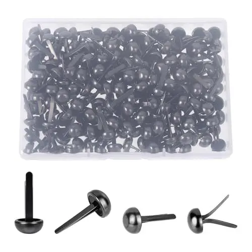 Produktbild: Musterbeutelklammern 200 Stück, Rundkopfklammern Metall Schwarz Musterklammern Rundkopf Klammern Musterbeutelklammer für Scrapbooking DIY Basteln Handwerk
