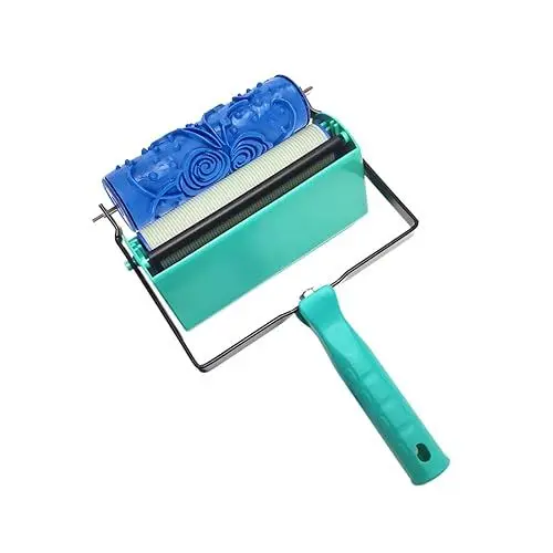 Produktbild: Muster-Farbroller, Schöne Muster, Wiederverwendbar, Kunsttexturwalze, Gummiwalze mit Schablone für Wand, Möbel, Stoff, Gummimaterial, Einfach zu Verwenden (ZZ0077 Blume)