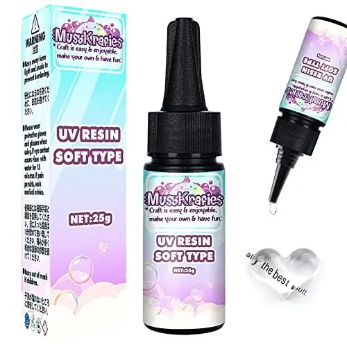Produktbild: Musykrafties Transparent weich UV-Harz, Für DIY-Basteln Schmuck Verzierung 25 ml, 25 g