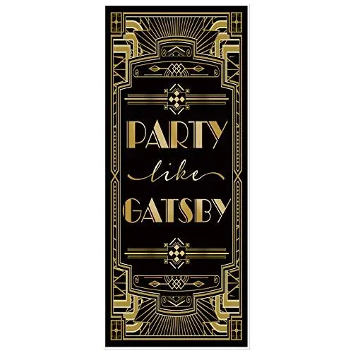Produktbild: musykrafties Goldenen 1920er Gatsby Themenparty Türabdeckung Hintergrund 72x30 Zoll - Party like Gatsby
