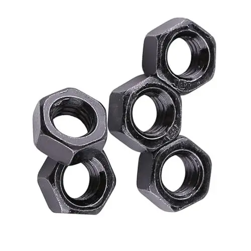 Produktbild: Mutter M3 Schwarz, 100 Stück Gewinde Sechskantmuttern Kohlenstoffstahl Hex Nüsse Stoppmutter Selbstsichernde Sicherungsmuttern Kontermuttern Set (M3)