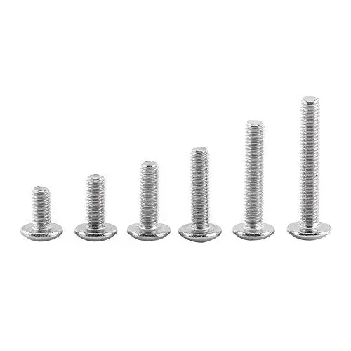 Produktbild: Muttern, Packung mit 250 Stück M3 304 Edelstahlschrauben, Bolzen mit Sechskantmuttern-Sortiment, Kopfschrauben und Sechskantschrauben (B: Knopfkopf)