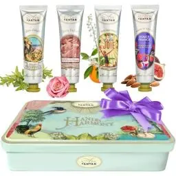 Produktbild: Muttertag Geschenkset Frauen 4 Handcreme Un Air D'Antan - Hübsche Metallbox - Shea Butter - Geschenke Für Mama - Beauty Set - Wellness Set Für Frauen - Französische Geschenke Für Frauen