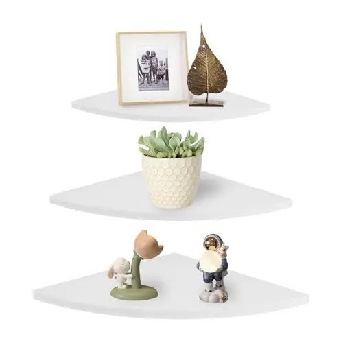 Produktbild: Mutuer 3 Stück Eckregal Hängend Wandregal Weiß, Regal Wand Moderne Dekorative, 3 Größen Küchenregal Wand, für Schlafzimmer, Küche, Büro, Wohnzimmer