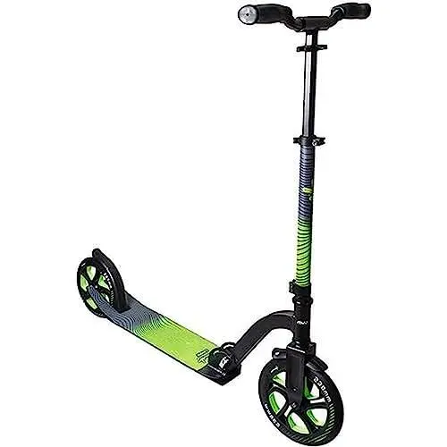 Produktbild: muuwmi Aluminium Scooter Pro – Tretroller, 230/205 mm, ABEC 7, GS-geprüft, höhenverstellbar, XL-Deck, BMX-Lenker, grün