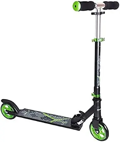Produktbild: muuwmi Aluminium Scooter – Tretroller, 125 mm, ABEC 5, GS geprüft, höhenverstellbar, schwarz-grün