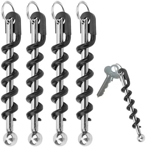 Produktbild: MUYAPAY 4 Stück Korkenzieher Schlüsselanhänger, Mini Weinflaschenöffner Schlüssel anhänger, Tragbar Weinöffner, Flaschenöffner Wein Schlüsselanhanger, für Picknicks im Freien, Camping und Partys