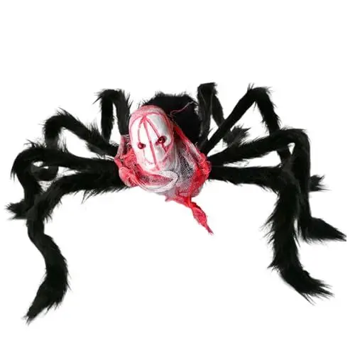 Produktbild: MUYAPAY Haarige Spinne, Lebensecht Halloween Spinne, Gruselige Halloween Spinnen Deko, Haarige Spinne für Halloween Kreativität, für Halloween, Horror Mottopartys, Heimdekoration（Schwarz）