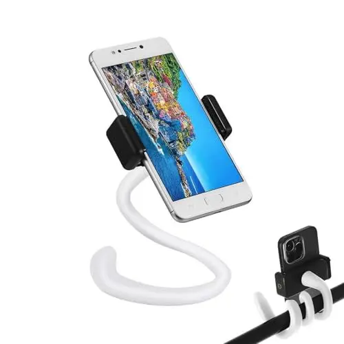 Produktbild: MUYAPAY Handyhalterung, Justierbarem Langem Arm Mobile Halterung, Kann Nach Belieben Gebogen Werden Handy Halterung, Universal Handyhalterung Tisch, für Schreibtisch, Bett, Küche (Weiß)