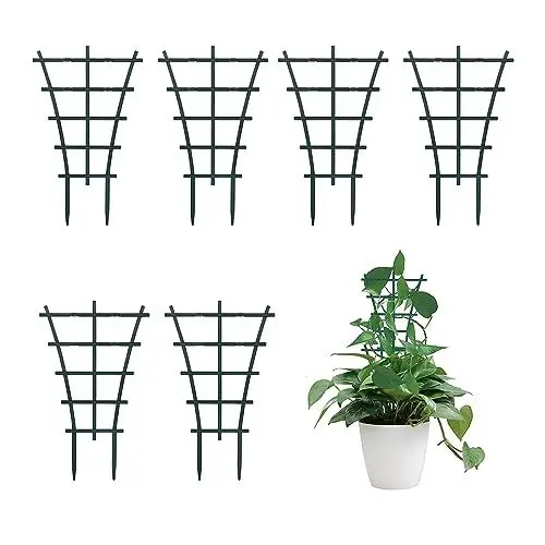 Produktbild: MUYAPAY Rankgitter 6 Stück Garten Pflanzenstütze Rankgitter für Pflanzengitter Pflanzkübel Rankhilfe für Kletterpflanzen Rankenhilfe für Pflanzen Kunststoff Pflanzen Spalier Pflanzgitter