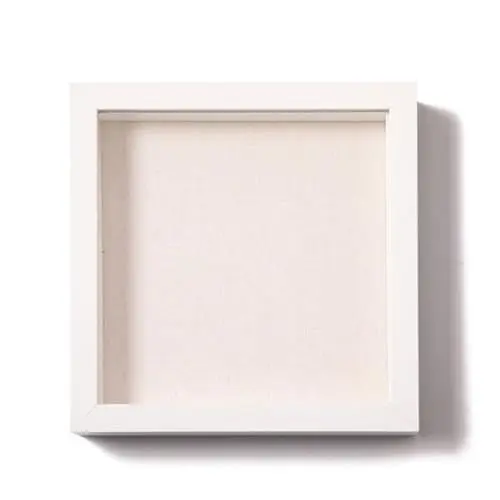 Produktbild: Muzilife 3D Bilderrahmen zum Befüllen 20x20 cm-Tiefer Holz Rahmen Weiß, Objektrahmen Shadow Box mit Glasscheibe, als Geschenk für Familie Freunde usw. (Weiß, 20x20cm)