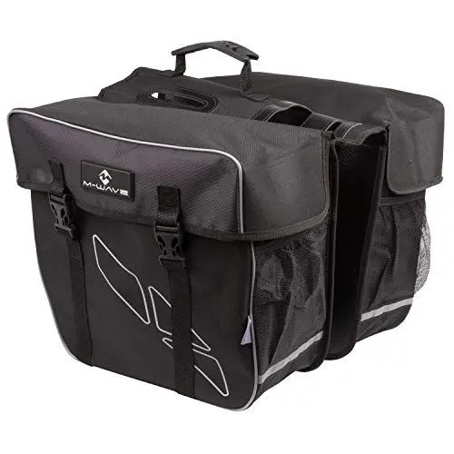 Produktbild: M-Wave Amsterdam Double Gepäckträgertasche, schwarz, 44 x 40 x 5 cm