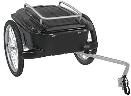 Produktbild: M-Wave Stalwart Carry Box Gepäckanhänger mit Hartschalenbox, Fahrradanhänger, Lastenanhänger, Transportanhänger, Gepäckanhänger, Tragkraft 25 kg, Schwarz