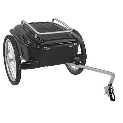 Produktbild: M-Wave Stalwart Carry Box Gepäckanhänger mit Hartschalenbox, Fahrradanhänger, Lastenanhänger, Transportanhänger, Gepäckanhänger, Tragkraft 25 kg, Schwarz