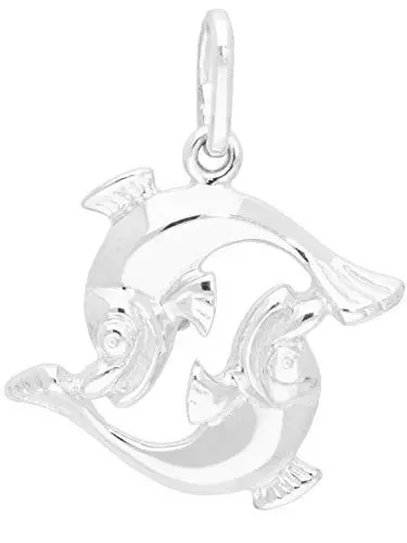 Produktbild: My Gold Damen Herren Kinder Sternzeichen Anhänger Fische Sterlingsilber 925 (Ohne Kette) Echtes Silber 17mm x 22mm Zodiac Basic A-03320-S921-Fis