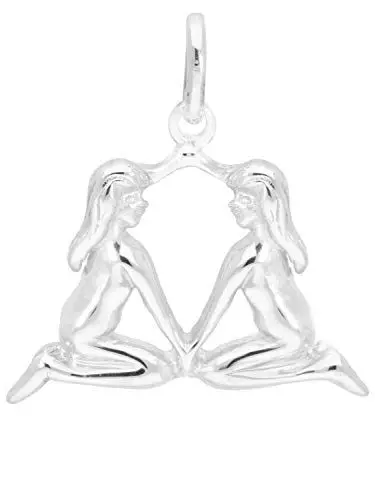 Produktbild: My Gold Damen Herren Kinder Sternzeichen Anhänger Zwillinge Sterlingsilber 925 (Ohne Kette) Echtes Silber 19mm x 21mm Zodiac Basic A-03320-S921-Zwi