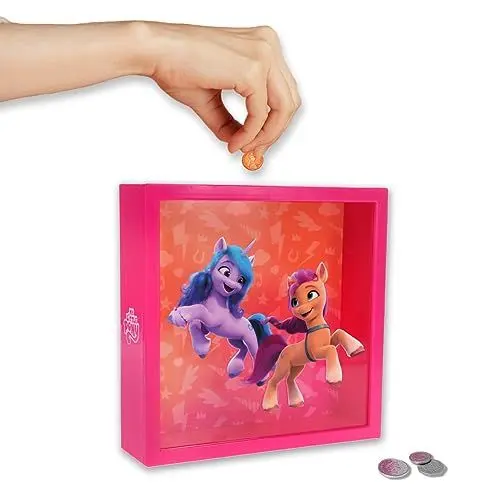 Produktbild: My Little Pony Sparschwein-Rahmen - Offiziell lizenzierte, magische Regenbogen-Einhorn-Spardose, Zimmerdeko, Geschenk für Mädchen