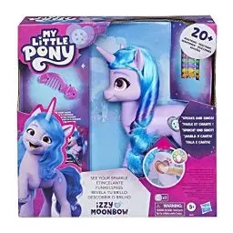 Produktbild: My Little Pony – Mit Huf und Herz Funkelspaß Izzy Moonbow, 20 cm großes Pony für Kinder, mit Musik und Lichtern