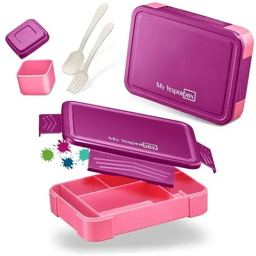 Produktbild: My Vesperbox – Lite - Bento Box Kinder - Lunchbox - extrem robust – Brotdose – Brotbox ideal für Kindergarten und Schule (Lila)