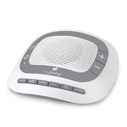 Produktbild: MyBaby SoundSpa White Noise & 6 beruhigende Klänge, Einschlafhilfe für Babys Kinder und Erwachsene mit Schlafliedern, weißem Rauschen, Timerfunktion, Soundtherapie, Herztöne und Meeresrauschen