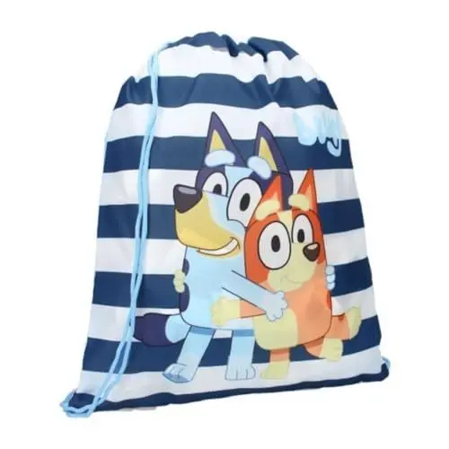 Produktbild: mybagstory - Pooltasche – Bluey – Blau – Kinder – Schule – Kindergarten – Grundschule – Tasche für Jungen – Größe 44 cm – verstellbare Träger – Schnur – Geschenkidee