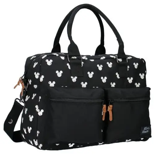 Produktbild: mybagstory - Wickeltasche - Mickey Mouse - Disney - Kinder - Baby - Schule - Kindergarten - Kindergarten - Krippe - Größe 38 cm - verstellbare Träger, Schwarz