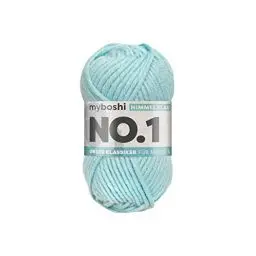 Produktbild: myboshi No.1 Wolle zum Häkeln und Stricken, Schnellstrickgarn, langlebige Mützenwolle, Strickwolle, Häkelwolle, mulesing-frei, 50g, Ll 55m Blau (Himmelblau) 1 Knäuel
