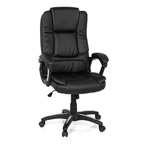 Produktbild: MyBuero Chefsessel Bürostuhl Relax CL120 Kunstleder Schwarz Schreibtischstuhl mit Armlehnen, Dicke Polsterung 725006