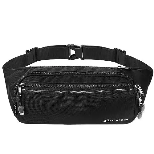 Produktbild: MYCARBON Schulterrucksack Herren und Damen 3L Große Kapazität Sling Bag für 9 Zoll Handy Bauchtasche für Outdoor Camping Reise Wandern Radfahren, Schwarz