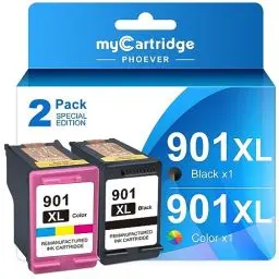 Produktbild: MYCARTRIDGE PHOEVER 901XL Ersatz für druckerpatronen HP 901 schwarz，für HP Officejet 4500 druckerpatronen, für HP OfficeJet J4580 J4680 J4624 J4524 J4525 G510 Drucker (1 Schwarz,1Farbe)