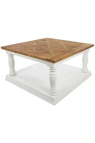 Produktbild: MyFlair Couchtische, Platte: MDF, Beine: Tanne, Holz, Weiß, 80 x 80 x 45 cm