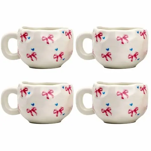 Produktbild: myGrtfam Handgefertigte Keramik-Kaffeetassen, 4er-Set (4, Bom)