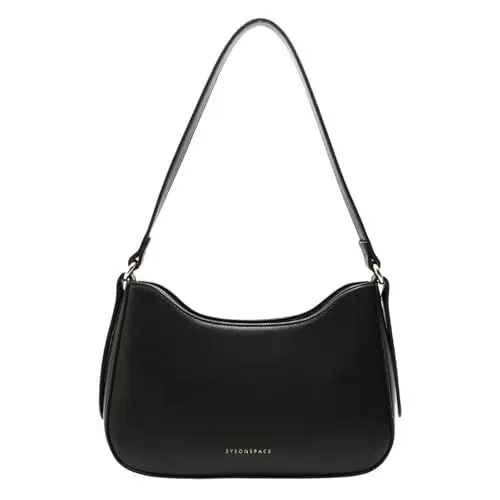 Produktbild: Myhozee Damen Handtasche Klein Schultertasche Schwarz Umhängetasche PU Leder Tasche Damen y2k Bag Shoulder Bag Handbag Clutch Geldbörse Crossbody Bag für Frauen Dating Reisen Party Einkaufe