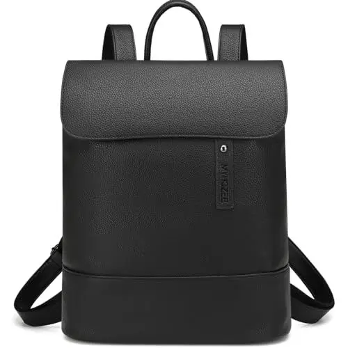 Produktbild: Myhozee Rucksack Damen Cityrucksack - Elegant Rucksacktasche PU Leder Anti Diebstahl Daypack Damenrucksack mit Laptopfach 14 Zoll Tasche Backpack Wasserdicht Schulrucksack für Ausflüge Reise Schwarz