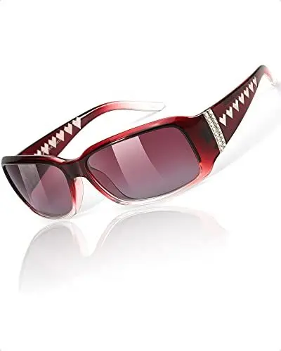 Produktbild: Myiaur Polarisierende Sonnenbrille Damen mit UV-Schutz und modischen Strasssteinen im Wrap Around Design