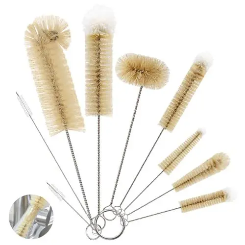 Produktbild: Myiosus Flaschenbürste, 9 Stück Reinigungsbürste mit Langem Griff, Flaschenbürsten mit Flauschiger Pomponkopf, Multifunktionale Flaschenreiniger Bürste für Strohhalme,Milchflasche,Glasflasche,Weinglas