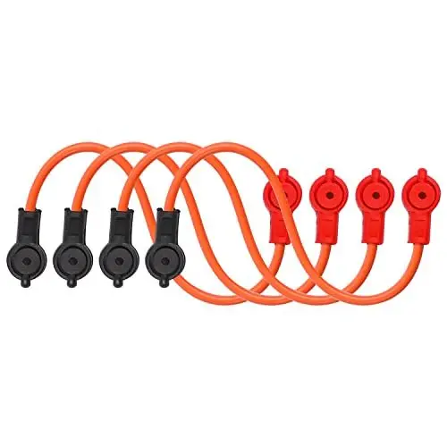 Produktbild: MYLERCT 4 Stück Batteriekabel, Autobatterie Kabel Kabellänge 20 cm, PVC-Kappen an Beiden Enden, Oranger Kabelkörper, KFZ Kabel kann für Motorradbatterieanschluss Verwendet Werden