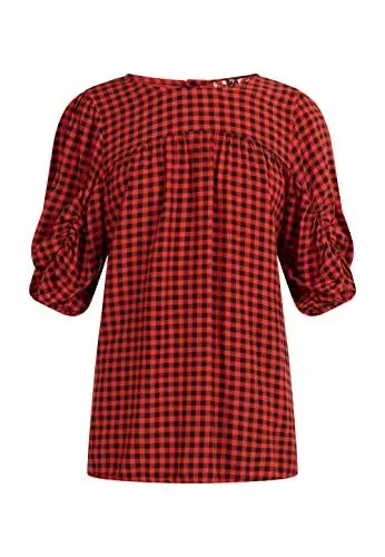 Produktbild: myMo ROCKS Damen Bluse 13825664, Schwarz Rot, S
